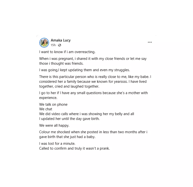 Naija Babe Shares Painful Betrayal: 'My Padi Wey I Dey Update About My Pregnancy Journey Hide Her Own From Me'