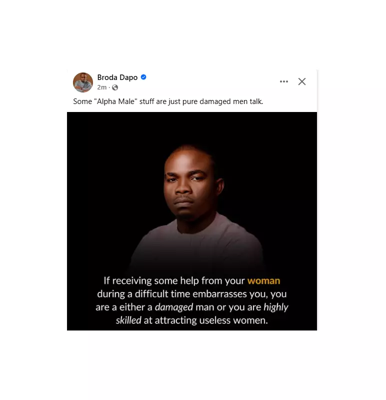 Nigerian Businessman Drops Truth Bomb: 'If Your Woman's Support Embarrasses You, You're a Damaged Man'