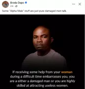 Nigerian Businessman Drops Truth Bomb: 'If Your Woman's Support Embarrasses You, You're a Damaged Man'