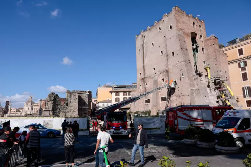 BREAKING: Ancient Tower Collapses in Rome! Worker Trapped in Medieval Ruins