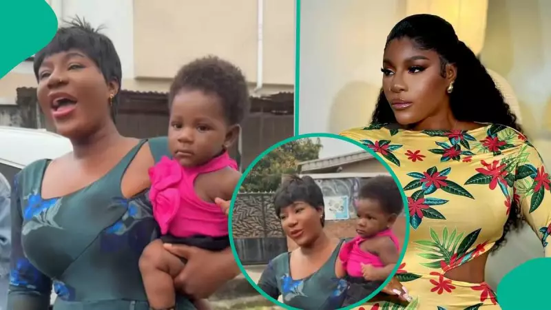 Destiny Etiko Meets Viral Lookalike Baby, Flies Her From Enugu for Movie Role