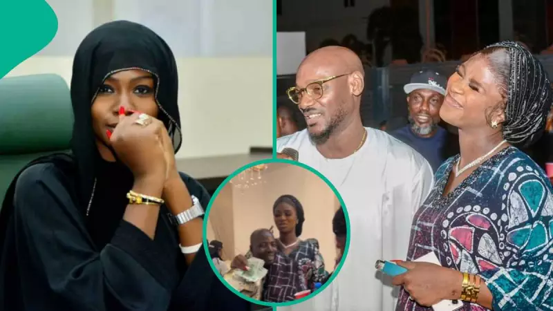 Man Kneels to Spray Money on 2Baba's Wife Natasha at Birthday Party