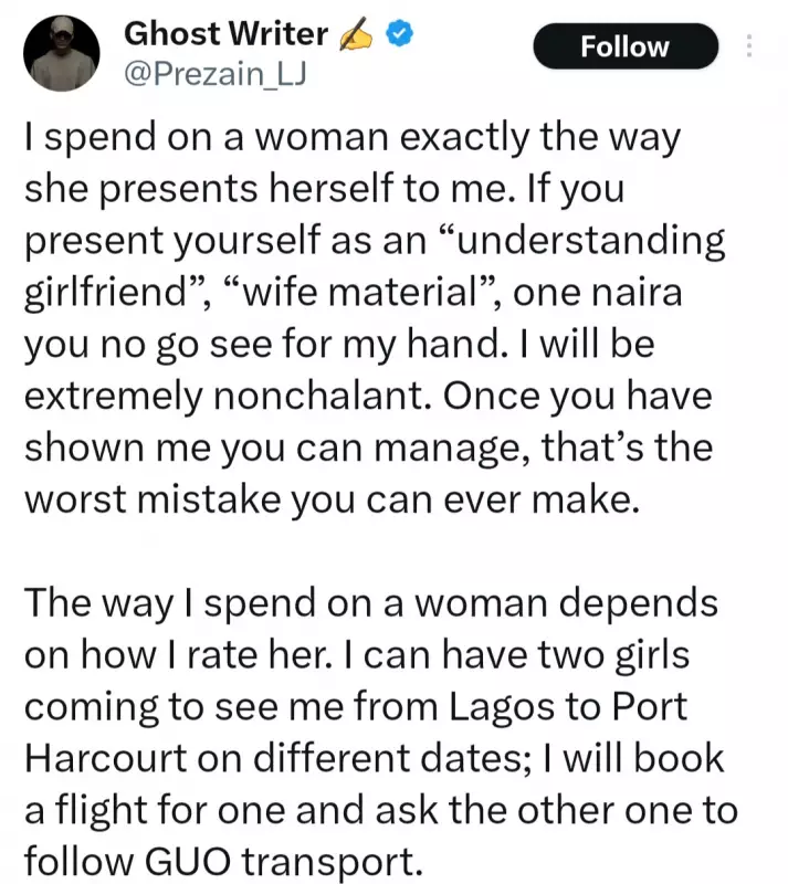 Man's Dating Strategy: I Spend Based on Women's Expectations