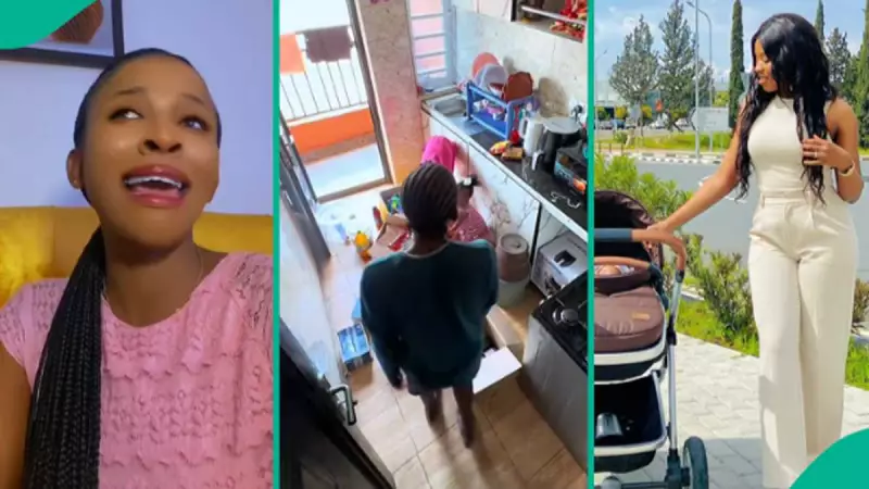 Nigerian Mum's Camera Reveals Nanny Making Kids Do Chores: "I Can't Tolerate"
