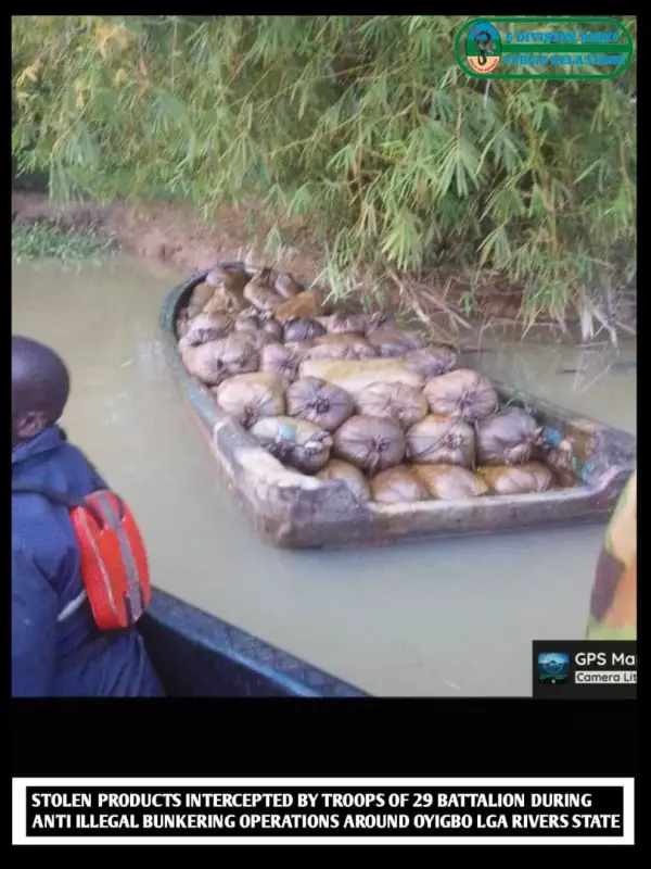 Nigerian Troops Seize 109,000 Litres of Stolen Oil in Niger Delta