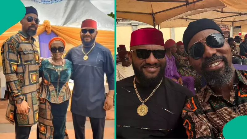 Rita Edochie Reunites With Yul and Linc at Family Event in Nteje