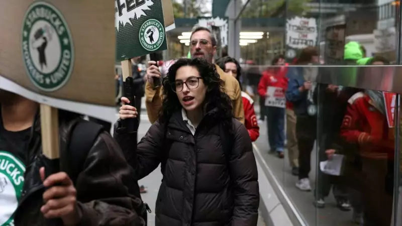 Starbucks Baristas Strike on Red Cup Day Over Pay and Conditions