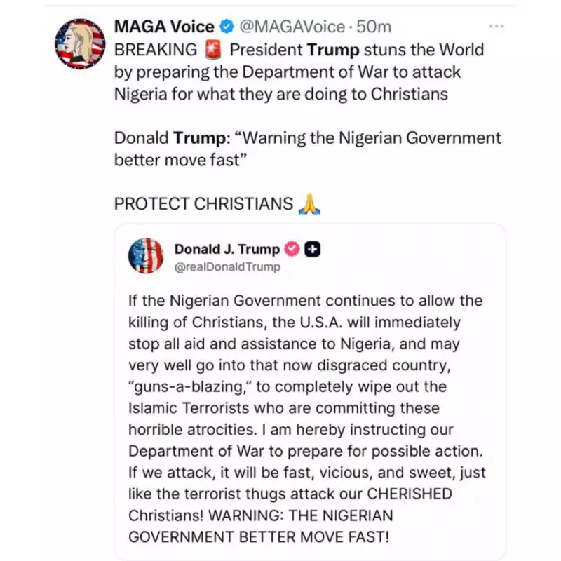 Trump Issues Stern Warning: Military Action Looms Over Continued Killing of Christians in Nigeria