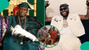 Alaafin of Oyo's Historic Handshake With Davido Goes Viral - See What Happened Next!