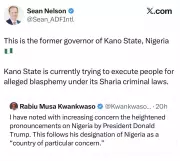 Former Kano Governor Under Fire as US Lawyer Condemns Sharia Blasphemy Executions