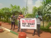 National Assembly Gates Blocked: Local Contractors Protest Over Unpaid Dues in Abuja