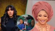 Toyin Abraham Sparks Online Debate After Kneeling to Greet Olori Sekinat Elegushi