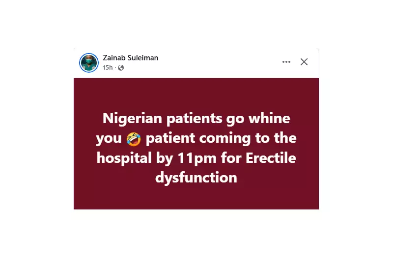 Doctor Reacts as Patient Visits Hospital at 11 PM for Erectile Dysfunction