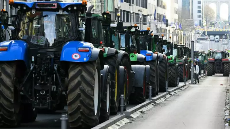 EU-Mercosur Trade Deal Sparks Farmers' Fury: Over 150 Tractors Block Brussels