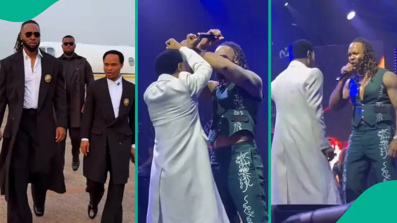 Flavour & Prophet Odumeje's Mysterious Hand Sign at Lagos Concert Sparks Debate
