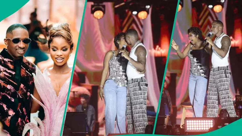 Juma Jux Calls Wife Priscilla On Stage in Lagos, Fans Gush Over Romantic Display