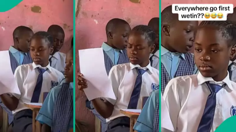 Little Girl's Exam Paper Reaction Goes Viral: "Everywhere Go First Blur"