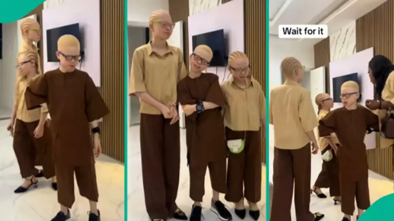 Nigerian Mum's Viral Video with 3 Albino Kids Sparks Love and Genetics Debate