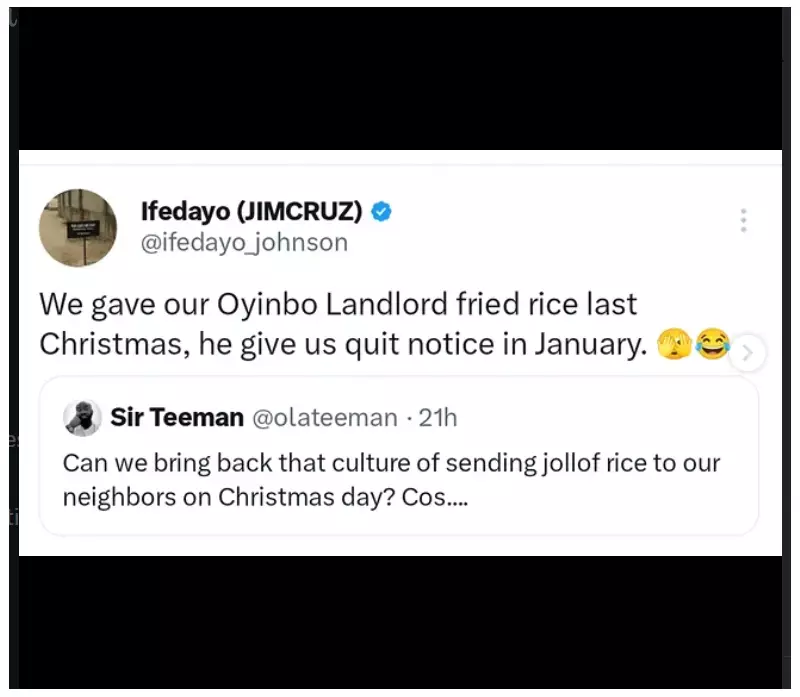 Nigerian Tenant's Fried Rice Gesture Backfires, Gets Quit Notice