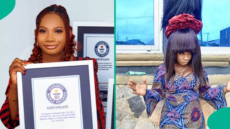 Nigerian Wig Maker Helen Williams Sets Guinness World Record for Tallest Wig at 50.42ft