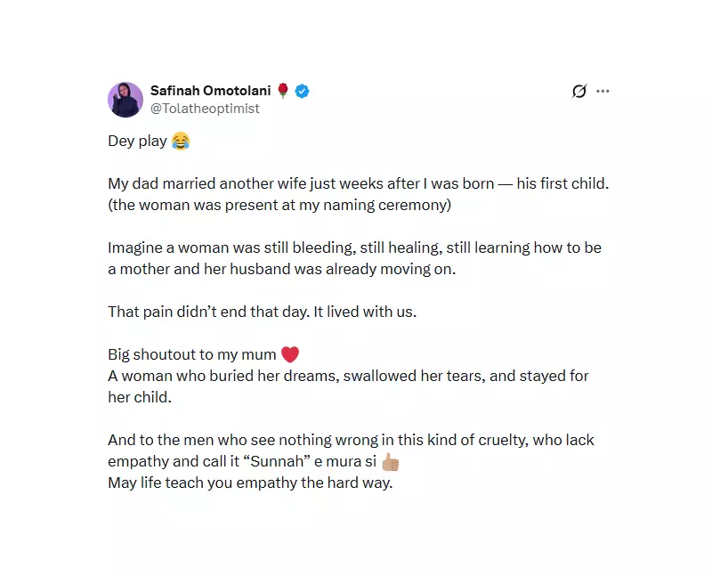 Nigerian Woman Reveals Dad Married New Wife Weeks After Her Birth