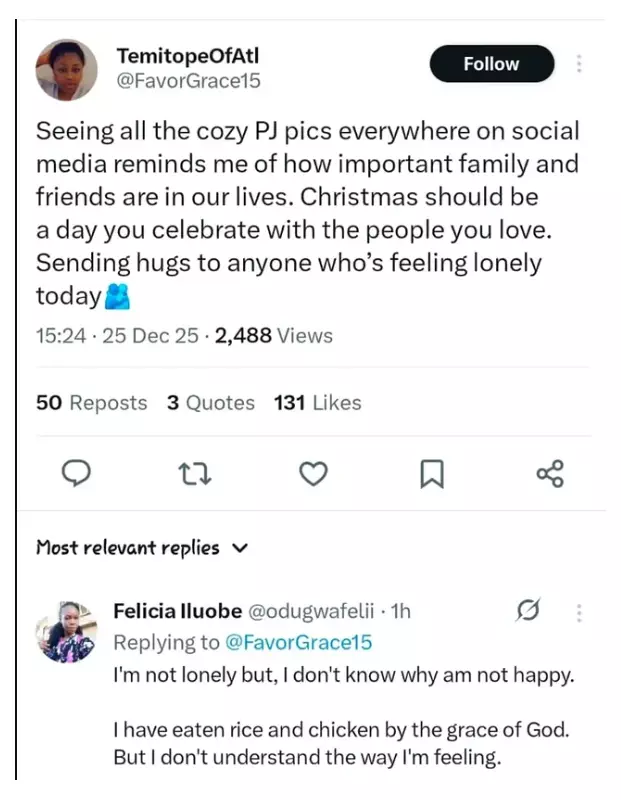 Nigerian Woman's Tweet: "I Ate Rice and Chicken But Still Feel Unhappy"