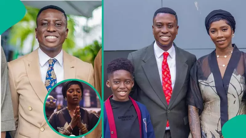 Pastor Bolaji Idowu Recognises Tiwa Savage, Son Jamil in Church, Sparks Debate