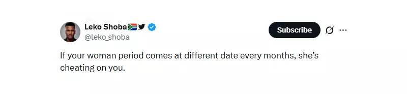 South African Man Claims Irregular Periods Signal Infidelity