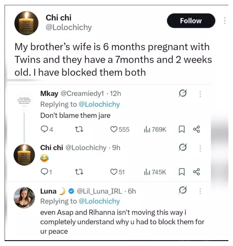 Woman Blocks Brother Over Rapid Pregnancies, Sparks Online Debate