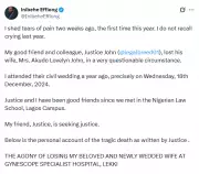 Lawyer Demands Justice After Wife's Death in Lagos Hospital Childbirth
