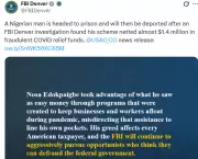 Nigerian Man Gets 5 Years in US Prison for $1.4m COVID-19 Fraud