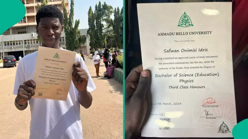 ABU Zaria Third-Class Graduate Proudly Displays Original Degree Certificate on Social Media