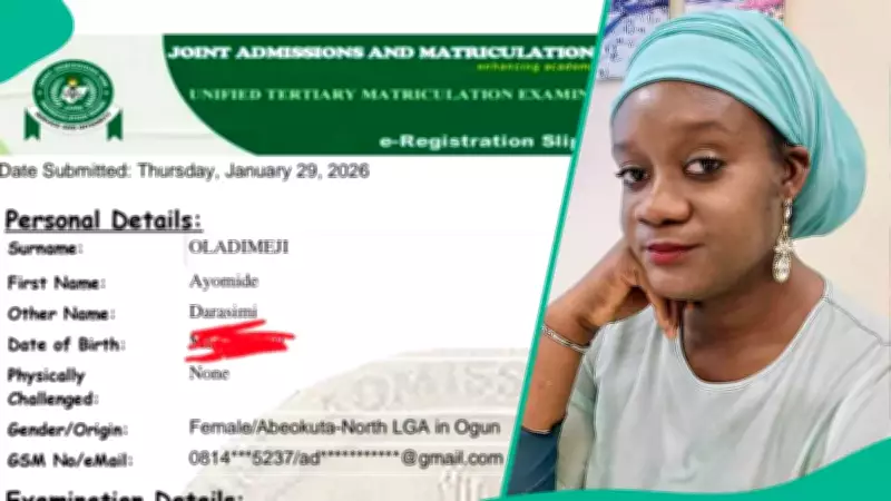 Canada-Based Nigerian Woman Alerts Public After Receiving Wrong JAMB UTME 2026 Registration Slip