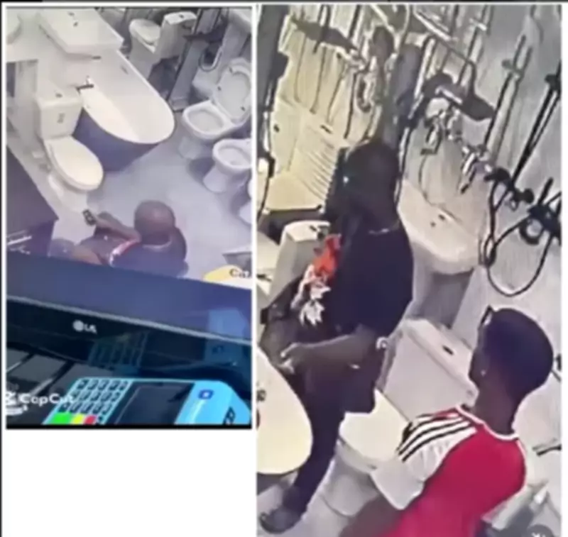 CCTV Exposes Lagos Man's Deceptive Phone Theft in Plumbing Shop