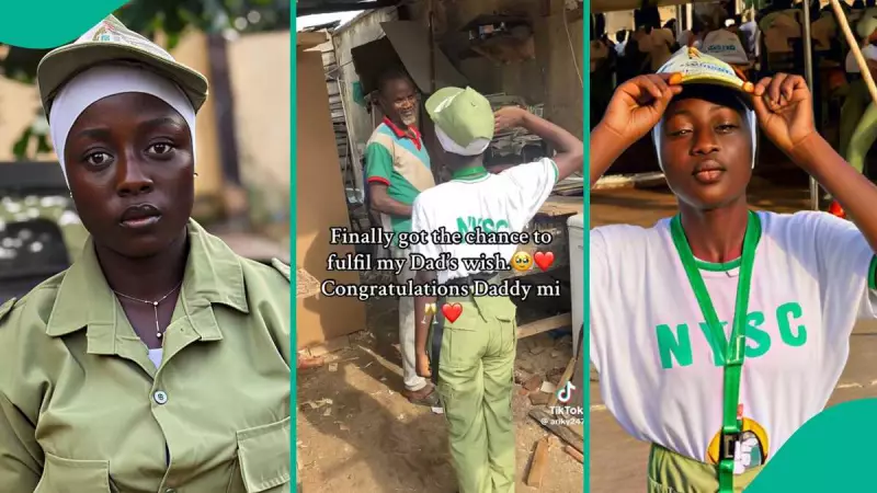 Corps Member's Viral Salute to Father After NYSC Camp Warms Hearts