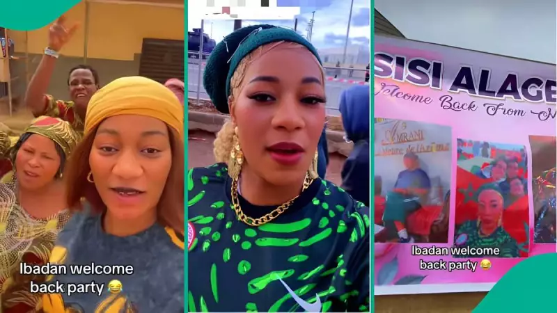 Ibadan Residents Celebrate Lady's Return from Morocco Trip After AFCON, Video Goes Viral