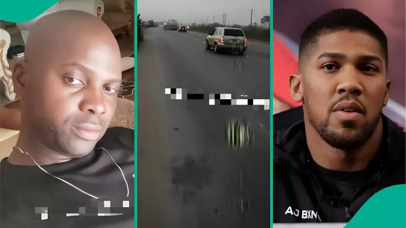 Man Inspects Anthony Joshua Crash Site, Says Road Not to Blame for Accident