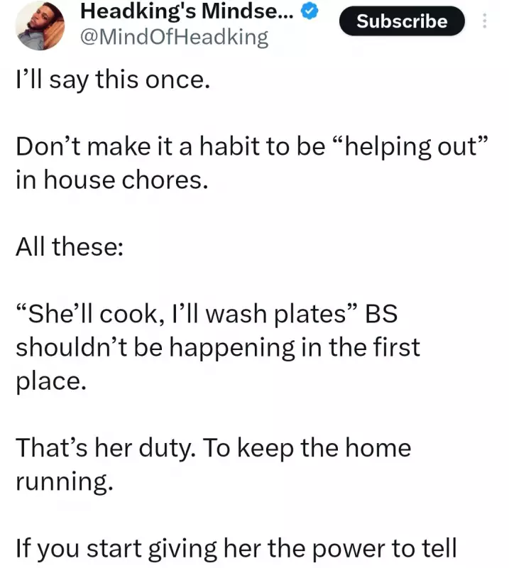 Man's Viral Response: 'Mentally Single' Men Fear House Chores