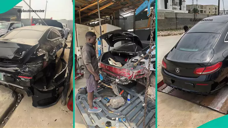 Nigerian Auto Expert Restores Wrecked Mercedes-Benz C300 to Showroom Condition