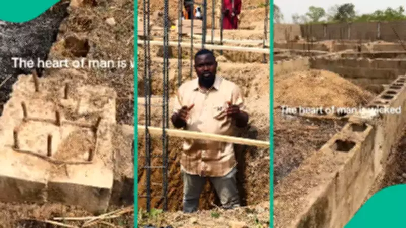 Nigerian Builder Laments as Thieves Steal Iron Rods from Construction Site