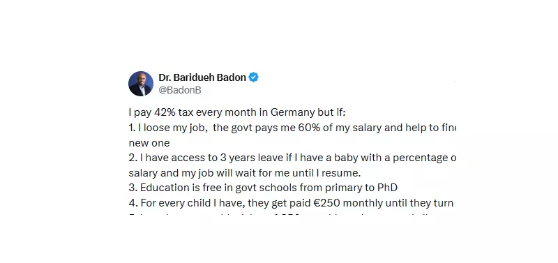 Nigerian Doctor in Germany Lists Tax Benefits: 60% Salary if Jobless