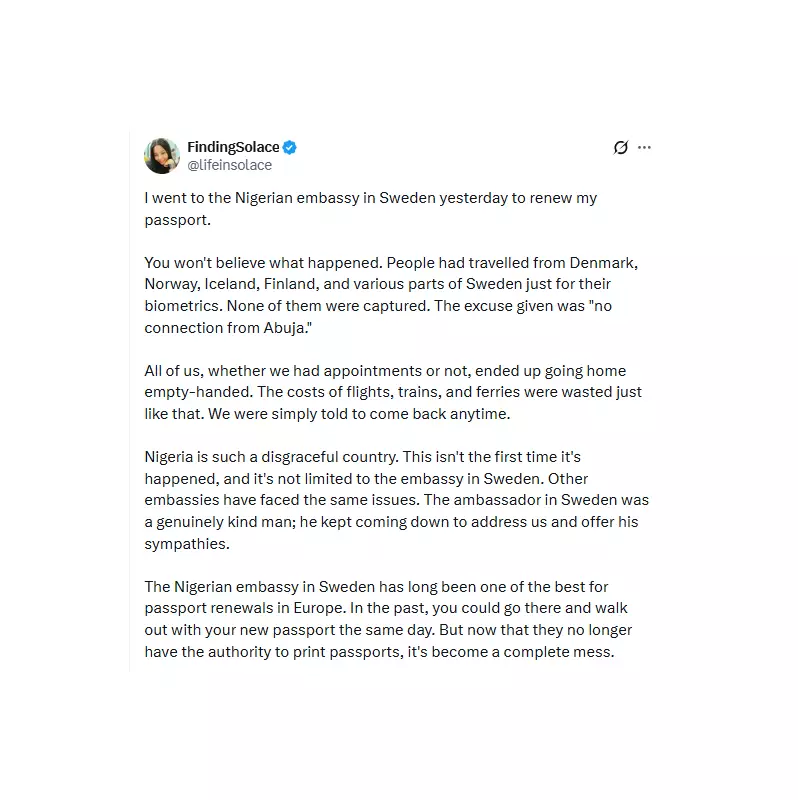 Nigerian Embassy in Sweden Turns Away Citizens Over 'No Connection with Abuja' Issue