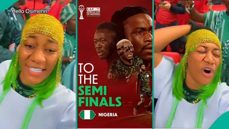 Nigerian Lady in Morocco Stadium Becomes Prayer Warrior During Tense AFCON Semi-final