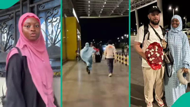 Nigerian Lady's Airport Sprint to Reunite with Foreign Partner Goes Viral