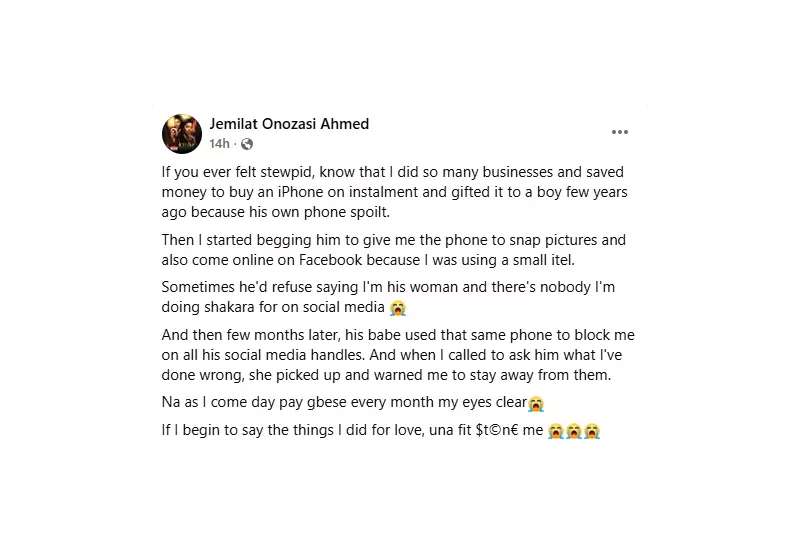 Nigerian Lady's Heartbreak: Bought iPhone for Boyfriend, His Other Woman Used It to Block Her