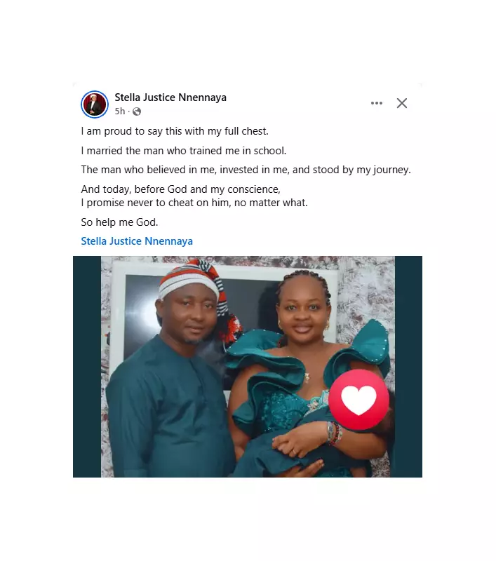 Nigerian Lawyer Vows Eternal Loyalty to Husband Who Funded Her Education