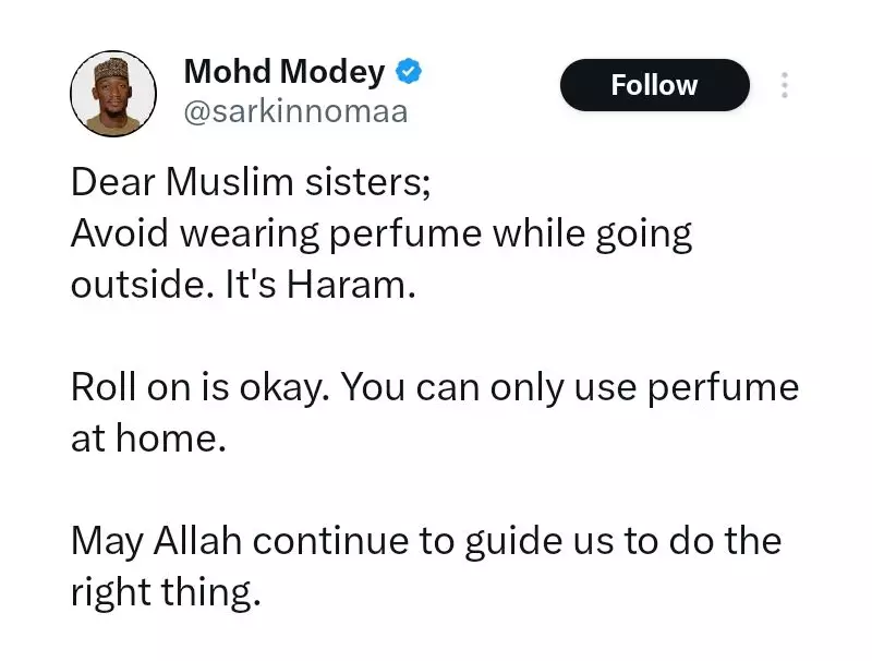 Nigerian Man Advises Muslim Women: Avoid Perfume in Public as It's Haram