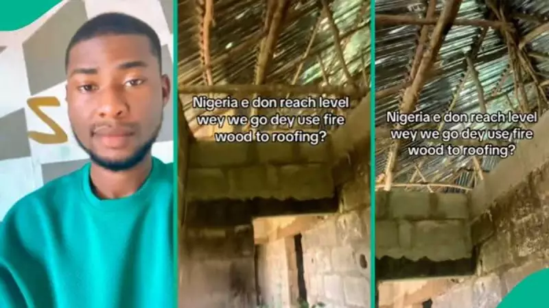 Nigerian Man Discovers Building Roofed With Firewood, Sparks Online Debate