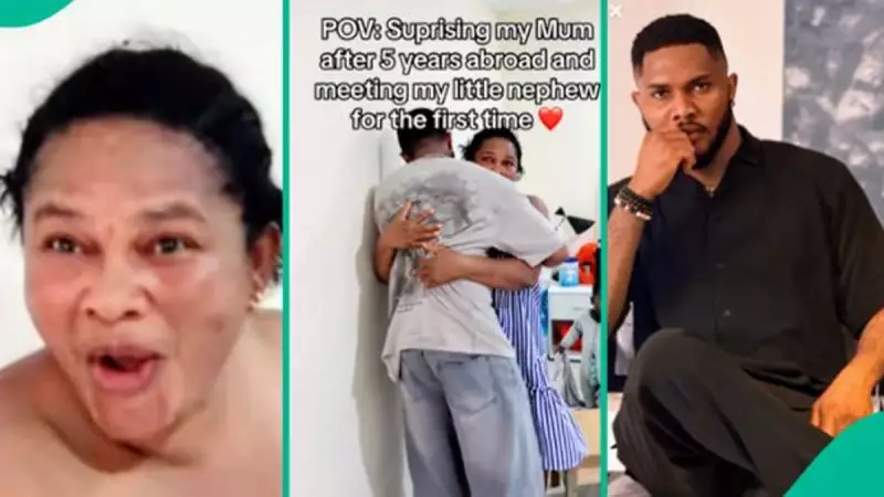 Nigerian Man's Surprise Return After 5 Years Abroad Sparks Emotional Family Reunion