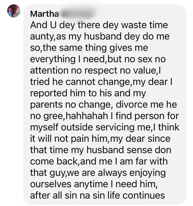 Nigerian Woman, Martha, Reveals Why She Cheats on Her Husband